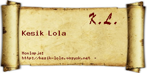 Kesik Lola névjegykártya